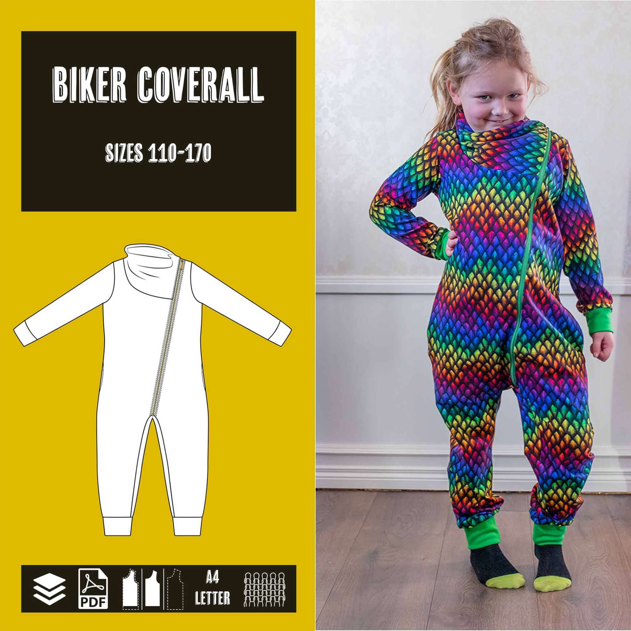 Biker coverall sewing pattern